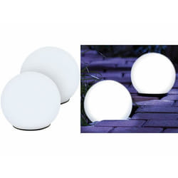Luminaire solaire - LUNARTEC - Boules lumineuses LED - Ø 9 cm - Verre laiteux - Lot de 2