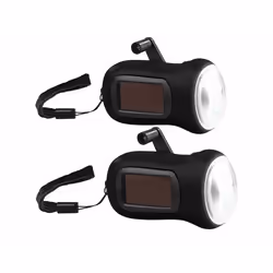 Lampe de poche - PEARL - LTL-15.ds - Solaire - Rechargeable - Noir