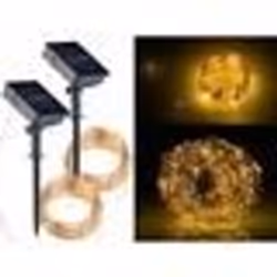 Guirlande lumineuse solaire - Lunartec - 20m - 200 LED - Blanc chaud - Résistante aux intempéries