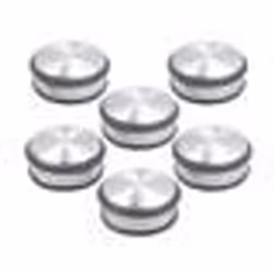 Lot de 6 bloque-portes en acier inoxydable avec anneaux en caoutchouc - INFACTORY - Au sol - Rond