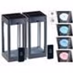 Lanterne solaire dextérieur - LUNARTEC - 80 lm - RVB - Télécommande - Design contemporain