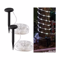 Guirlandes solaires - LUNARTEC - 50 LED - Blanc - Energie solaire - IP43