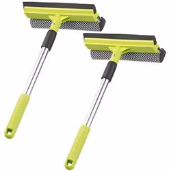 2 lave-vitres télescopiques 2 en 1 avec éponge et raclette jusquà 50 cm