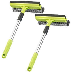 2 lave-vitres télescopiques 2 en 1 avec éponge et raclette jusquà 50 cm