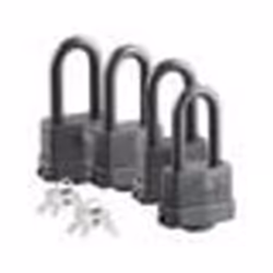 Cadenas à anse AGT - Ultra-longue - Résistant aux effractions - Revêtement PVC - 3 clés incluses