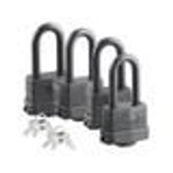 Cadenas à anse AGT - Ultra-longue - Résistant aux effractions - Revêtement PVC - 3 clés incluses