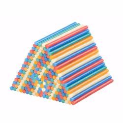 Bâtonnets de colle - AGT - 200 pièces - Ø11mm - 5 couleurs chatoyantes - Température de fonte 81°C