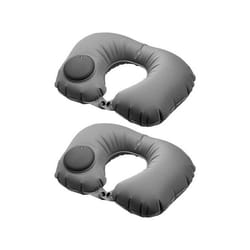 Coussin de nuque gonflable - PEARL - Lot de 2 - Gris - Déhoussable - Ergonomique