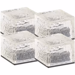 Pavé solaire à LED - LUNARTEC - Pack de 4 - RVB - Energie solaire - Extérieur