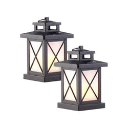 Lanterne de jardin solaire - LUNARTEC - 32 LED - Effet flamme - Noir - Plastique