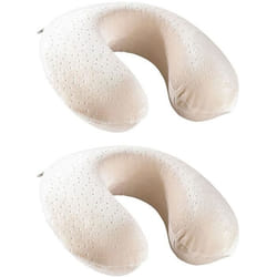Coussin cervical - x2 - Beige - Déhoussable - Synthétique - Intérieur