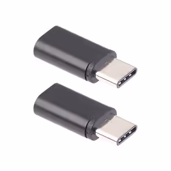 Adaptateur Micro USB vers USB Type C - Pearl - Noir - Convertit Micro USB en USB C - Compatible Smartphones