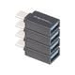 Adaptateur USB 3.0 femelle vers USB type C mâle - PEARL - Échange rapide - Noir - Pack de 4