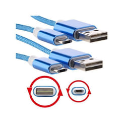 Câble USB Micro-USB enfichable des deux côtés - CALLSTEL - 1m - Recharge et synchronisation - Pack de 2