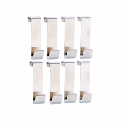 Crochets sur porte - INFACTORY - Lot de 4 - Acier inoxydable - 75 mm - Pratique pour rangement