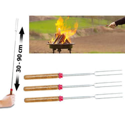 Pic à Grillade - INFACTORY - Telescopique - Extensible jusquà 90cm - Métal - Sécurisé à distance