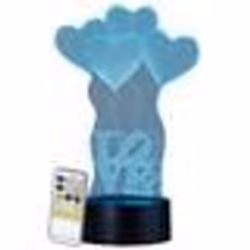 Socle lumineux décoratif à LED LS-7.3D - Motif Love - Lunartec - 7 couleurs - Plastique - Résine