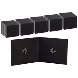 Boîtiers CD doubles - Non spécifié - Ultra-fins 7mm - Couleur noire - Pack de 50 - 2 emplacements