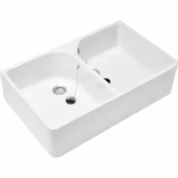 Description générale L'évier double cuves blanc Villeroy & Boch O Novo 22 x 89,5 x 55 cm avec trop-plein est un choix idéal p ...