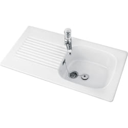 Evier avec 1 bac villeroy et boch Tudor blanc 92 x 51 cm
