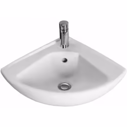 Description générale Lave-mains d'angle compact Villeroy et Boch O.Novo, idéal pour les petits espaces, alliant esthétique et ...
