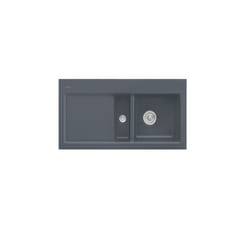 Evier 1 cuve et demi  Subway 60 100 x 51 cm egouttoir a gauche Graphite CeramicPlus