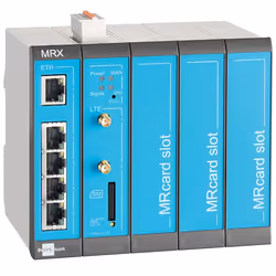 Insys Microelectronics MRX5 LTE, Ethernet WAN, Fast Ethernet, Emplacement de carte SIM, Bleu, Gris