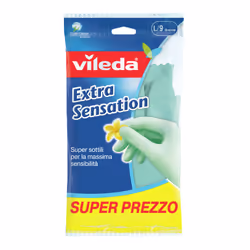 Vileda Extra Sensation, Gants de ménage, Vert, L, SML, 1 pièce(s), CE, WEEE