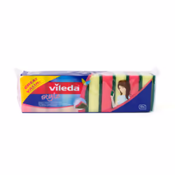 Vileda 134102, Multicolore, Rectangulaire, Fibre, mousse, Lavage à la main, Monochromatique, Allemagne