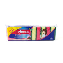 Vileda 134102 éponge Rectangulaire Fibre, mousse Multicolore 10 pièce(s)