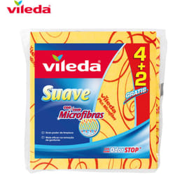 Vileda - Chiffon jaune doux 4+2 30% microfibre 142010 .