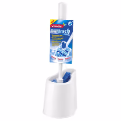 Vileda 125922, Support et brosse pour toilettes, Bleu, Blanc, Polypropylène (PP), Polypropylène, PowerBrush, Classique