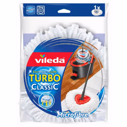 Vileda EasyWring & Clean Turbo Classic, Tête de serpillère, Blanc, Microfibre, 1 pièce(s)
