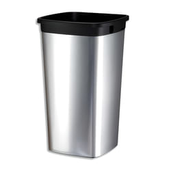 Vileda 137673 poubelle 60 L Carré Acier inoxydable Noir, Argent
