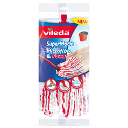 Vileda SuperMocio Microfibre&Power Tête de serpillère Rouge, Blanc