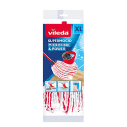 Vileda Microfibre & Power Tête de serpillère Rouge, Blanc