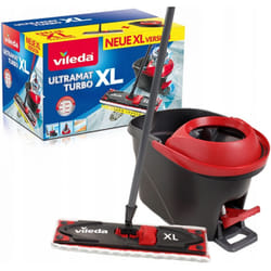 Vileda Ultramat Turbo XL balai à franges et balai-éponge Sec&humide Microfibre Noir, Rouge