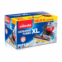 Vileda Ultramat Turbo XL balai à franges et balai-éponge Sec&humide Microfibre Noir, Rouge