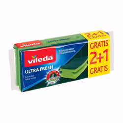 Éponge À Récurer Verte 2+1 Ultrafresh 162297 Vileda. Elimine Efficacement La Saleté De Tous Types De Surfaces Et A Une Grande ...