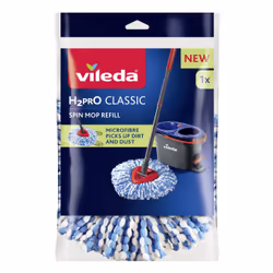 Vileda 4023103254220, Housse pour balai à franges, Bleu, Blanc, Microfibre, 1 pièce(s)