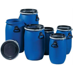Tonnelet cylindrique 30 l polyéthylène bleu ø d'ouverture de remplissage 255 mm