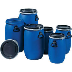Tonnelet cylindrique 60 l polyéthylène bleu ø d'ouverture de remplissage 330 mm