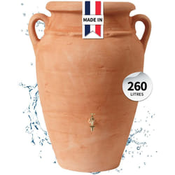 Réservoir mural Amphore antik 260L terracotta avec bac à plantes - Garantia
