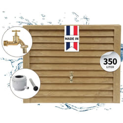 Kit Réservoir mural woody 350L bois clair avec robinet laiton et collecteur Eco gris - Garantia