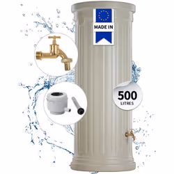 Récupérateur d’eau de pluie imitant une élégante colonne romaine +Produit : - Kit complet prêt à l’emploi - Grand volume de s ...