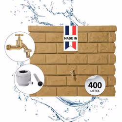 Description générale Le récupérateur d'eau de pluie ROCKY de 400 litres est un réservoir décoratif en imitation pierre, spéci ...