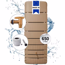 Slim Wandtank Taupe - Le Classique Ce réservoir d'eau de pluie élancé avec une esthétique intemporelle et épurée est parfaite ...