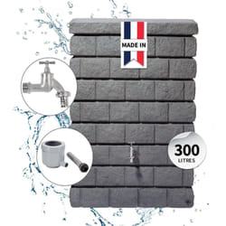 Garantia Kit Réservoir mural rocky Junior 300L gris granite avec robinet chromé et collecteur Eco gris