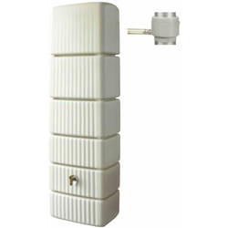 Cuve Murale Slim 500 l Sable avec robinet pe imitation laiton et Collecteur Filtrant Eco Gris - Graf