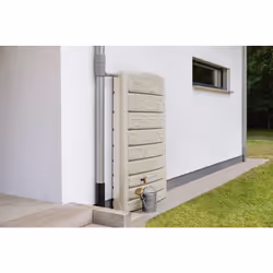 Cuve de récupération des eaux de pluie, murale moderne extra plate et grand volume de 400 L de stockage. Décor imitation pier ...